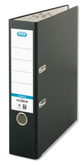Elba Coloured Board Lever Arch File Paper on Board A4 80mm Spine Width Black (Pack 10) - 100202217